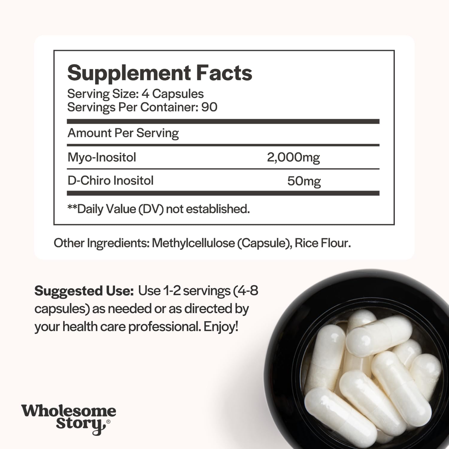 Wholesome Story Myo-Inositol & D-Chiro Inositol Supplement for Women | Fertility Supplements for Hormonal Balance & Ovarian Health Support Wholesome Story buy supplements canada