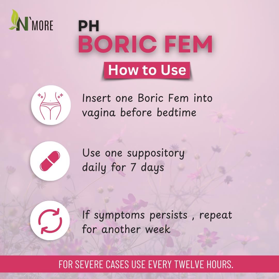 N'More Boric Acid Vaginal Suppositories- 100% Pure - Made in USA- Boricfem Vaginal Health Supplement- 30 Servings (Pack of 1) N'More buy supplements canada