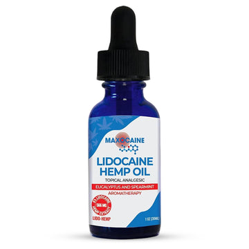 MAXOCAINE Lidocaine Hemp Oil 4% - Maximum Strength Topical Pain Relief, Fast Acting Soothing Oil for Muscle, Joint, Back & Arthritis Support, Cooling Eucalyptus & Spearmint, 1 oz (30 ml) MAXOCAINE buy supplements canada