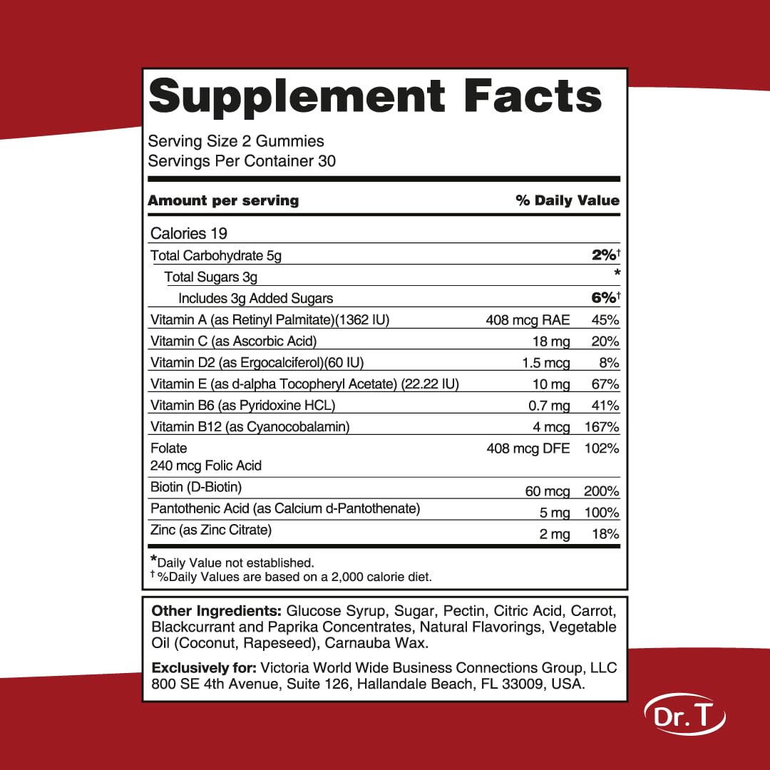 Dr. T Kids Multivitamin Gummies – Daily Vitamins for Kids Ages 2+, with A, C, D, E, B & Folic Acid – Supports Bone Strength, Immunity & Overall Health Dr. T buy supplements canada