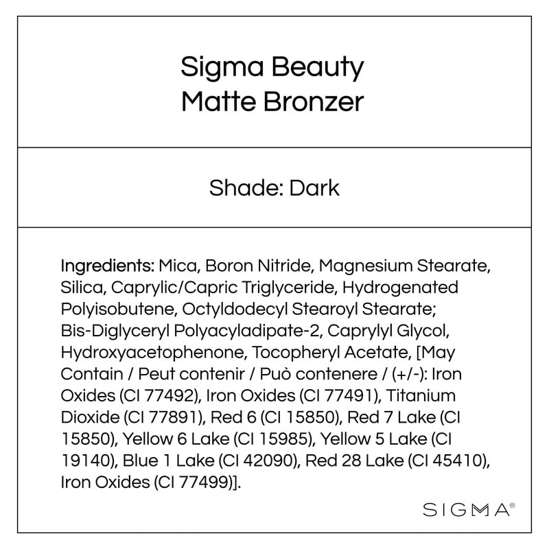 Sigma Beauty Matte Bronzer - Longwear Light Bronzer Powder with Matte Finish for Face - Achieving a Natural, Sun Kissed Glow (Dark) Sigma Beauty buy supplements canada