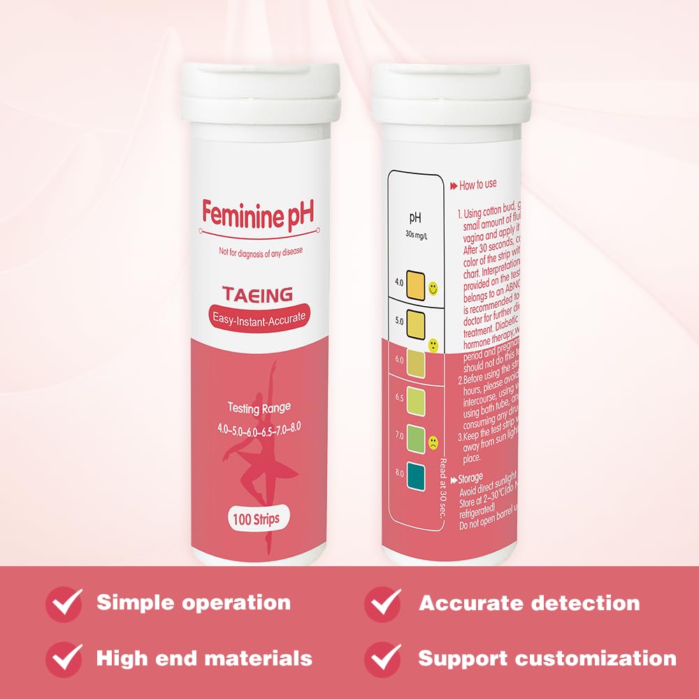 TAEING Vaginal Health pH Test Strips, 100pcs Feminine pH Test for Women, pH-Balance Monitor My Store buy supplements canada