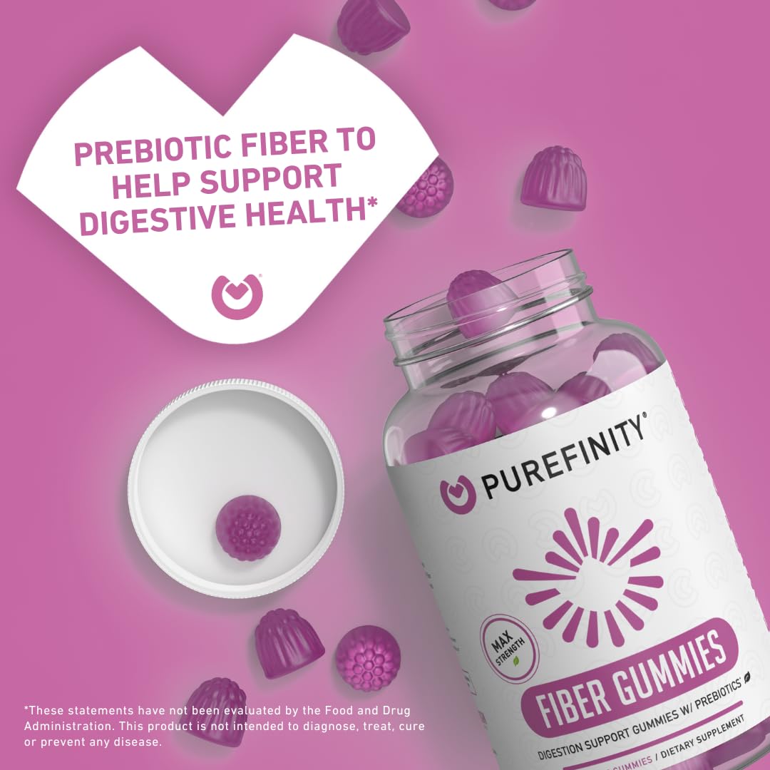 PUREFINITY Fiber Gummies for Adults with Inulin FOS from Chicory Root, Sugar Free Prebiotic Supplement for Daily Digestion PUREFINITY buy supplements canada