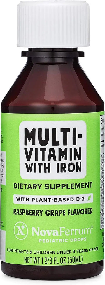 NovaFerrum Delish | Vegan Multivitamin with Iron for Infants, Toddlers & Kids | Immune Support | Organic Plant-Based D-3 | NovaFerrum buy supplements canada