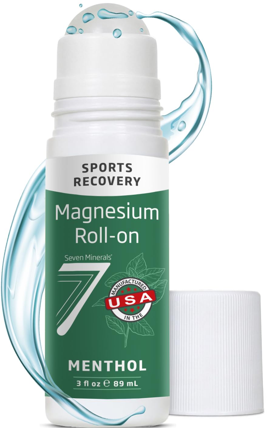 Seven Minerals Magnesium Roll On Stick with Menthol for Pain Relief - Cooling Magnesium Oil for Sports Recovery, Sore Muscles, Backache - Fast Acting - All Natural Alternative, 3 Fl Oz Seven Minerals buy supplements canada