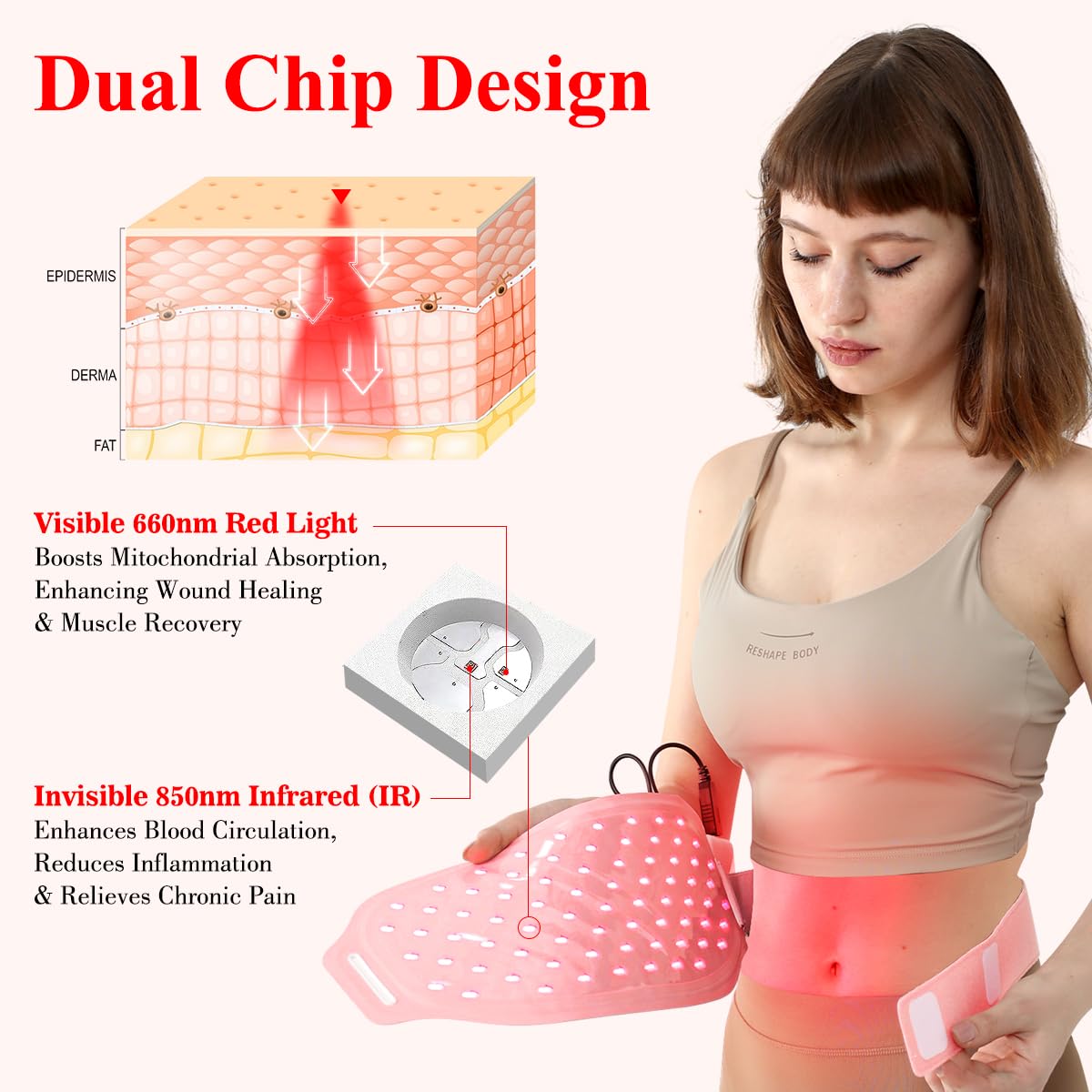 Red Light Therapy Belt for Body, Infrared Light Therapy for Pain Relief, Waterproof Red Light Therapy USUIE buy supplements canada