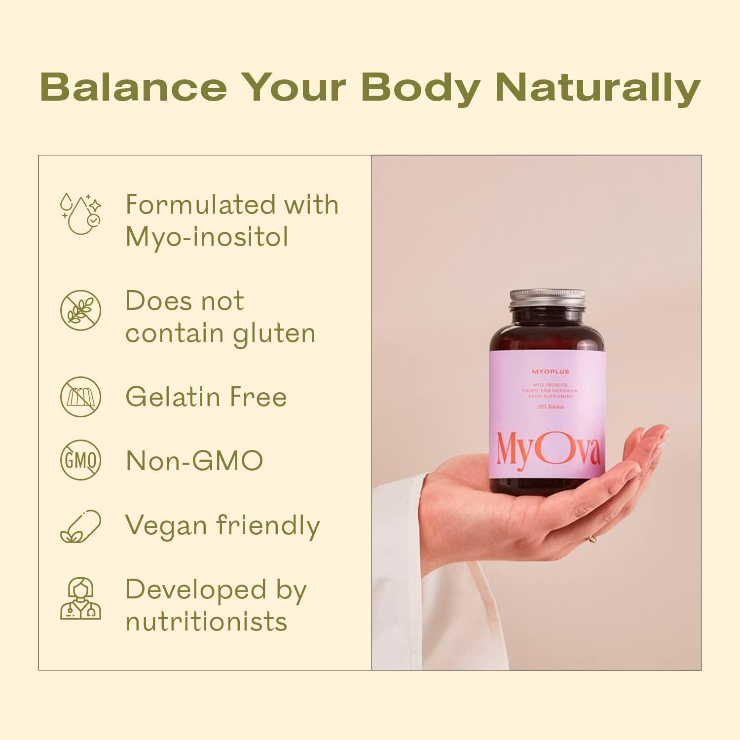 Myoplus - Myo-inositol PCOS Supplement - 4000mg Myo-Inositol, 200ug Folate & 100ug MyOva buy supplements canada
