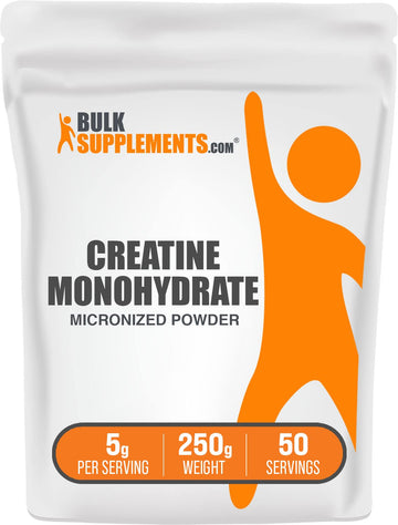 BulkSupplements.com Creatine Monohydrate Powder - Micronized Creatine Powder, Unflavored - Pure & Gluten Free, 5g (5000mg) per Servings, 250g (8.8 oz) (Pack of 1) BulkSupplements buy supplements canada