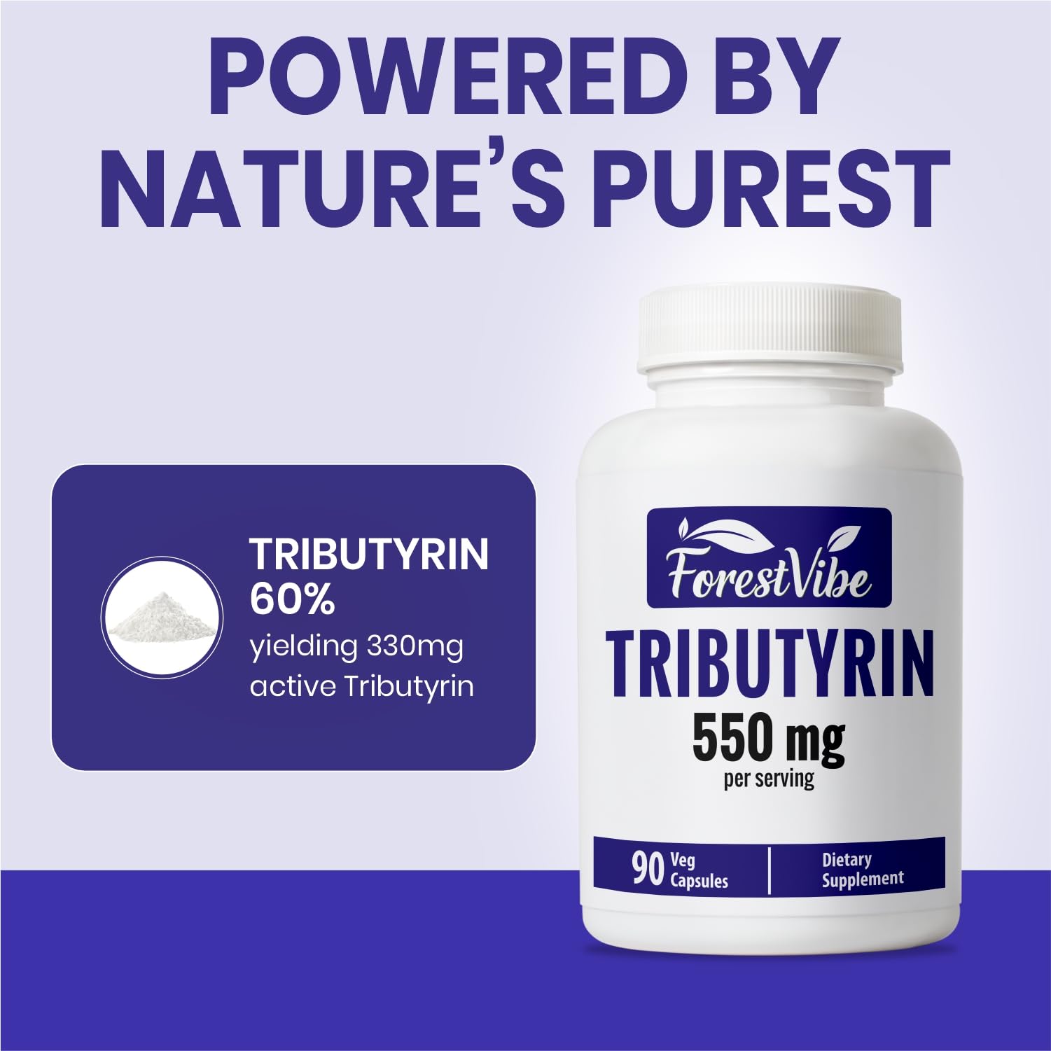 ForestVibe Tributyrin Supplement 550mg, Advanced Butyrate Form for Gut Health, 60% Standardized, More Effective Delivery Than Sodium Butyrate, 90 Capsules, Non-GMO & Gluten Free Postbiotic Supplement ForestVibe buy supplements canada