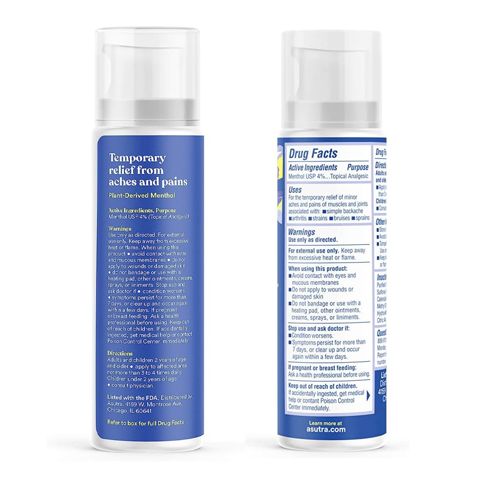 ASUTRA Relief Cream, 3 oz - Cooling Sensation, Temporary Relief from Muscle Discomfort and Soreness, 4% Menthol, Arnica Montana, and Dimethyl Sulfone (MSM) ASUTRA buy supplements canada