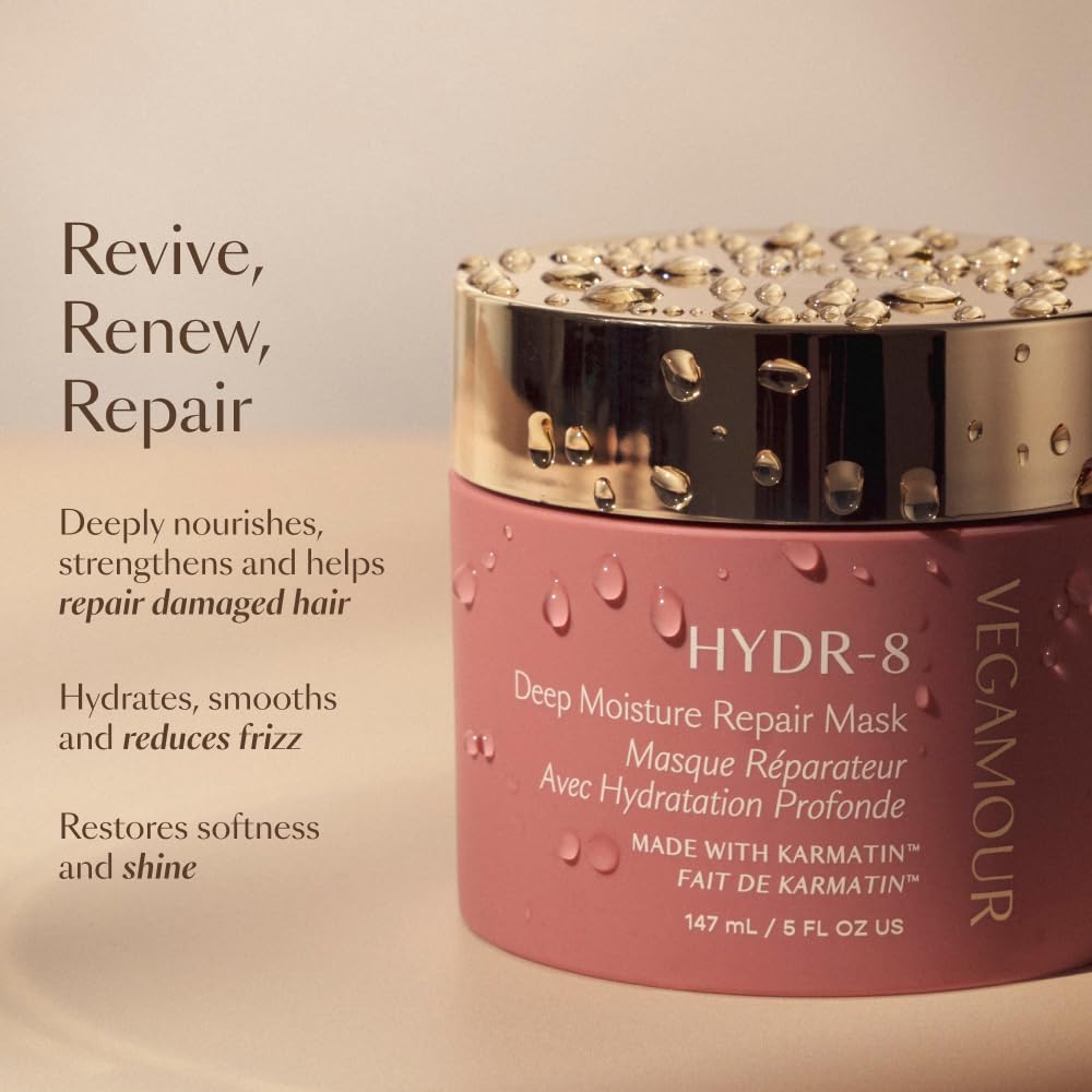 VEGAMOUR HYDR-8 Deep Moisture Repair Mask, Deep Conditioner Hair Mask Formulated Without Sulfates for Dry, Damaged, Frizzy Hair, Floral & Vanilla Scent, 5 fl. oz. VEGAMOUR buy supplements canada