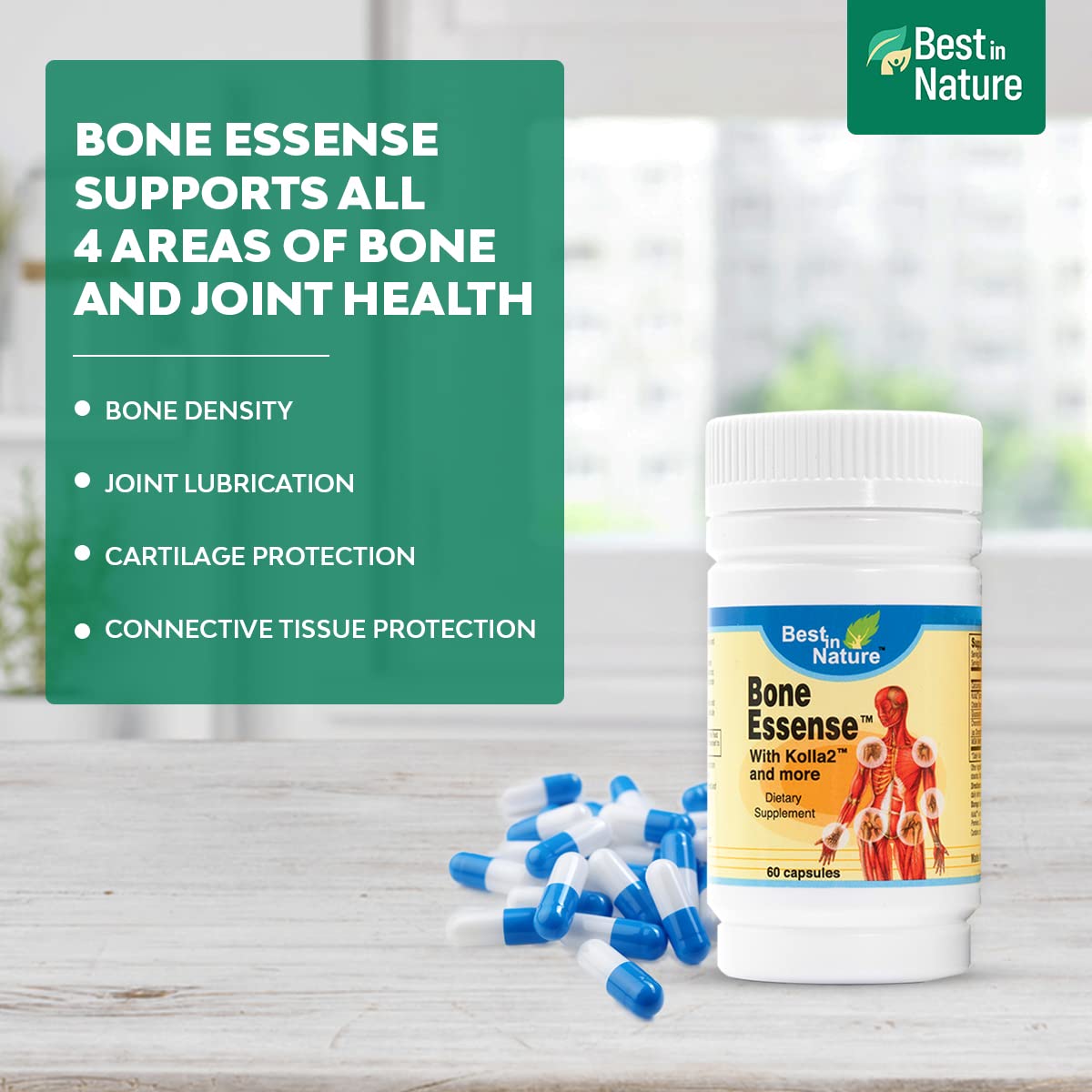 Best in Nature Bone Essense with Kolla2 (Type II Collagen) - Bone and Joint Health Supplement. (60 Count) Best in Nature buy supplements canada