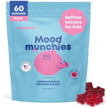 JoySpring Mood Munchies Saffron Gummies for Kids 4+ | Saffron Extract Supplement with GABA, Passion Flower & St Johns Wort | Sugar Free Vegan Brain Support & Kids Focus Gummies | Crafted in USA JoySpring buy supplements canada