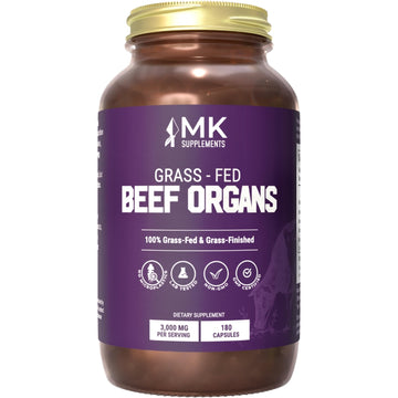 MK Supplements Grass-Fed Beef Organs Capsules | 5 Organs in Nature-Identical Ratios | B12, Copper & Heme Iron | Regeneratively Raised | 150 Capsules MK Supplements buy supplements canada