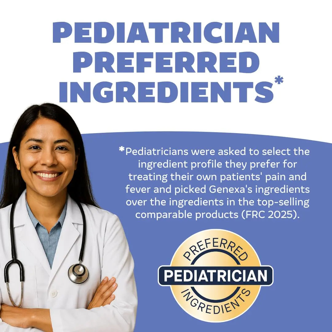 Genexa Infants' Clean Acetaminophen | Pediatrician Preferred Ingredients | Pain Reliever & Fever Reducer for Babies | Dye Free, 0% Artificial Additives | Delicious Organic Blueberry Flavor, 2 fl oz Genexa buy supplements canada
