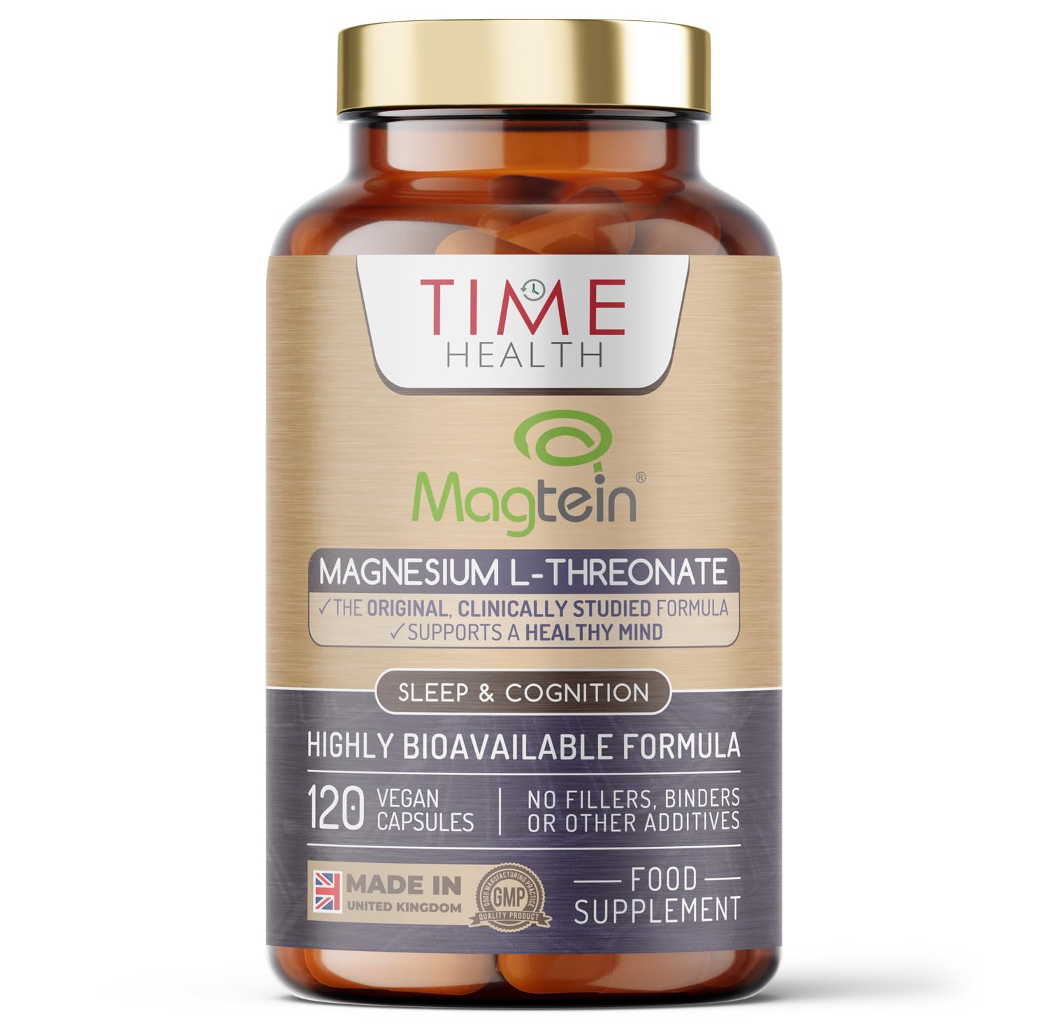 Magtein® Magnesium – 120 Capsules – High Strength 2100mg – Highly Bioavailable Time Health buy supplements canada