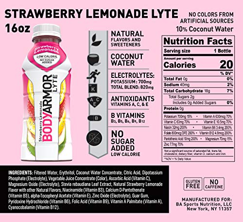 BODYARMOR LYTE Sports Drink Low-Calorie Sports Beverage, Strawberry Lemonade BODYARMOR buy supplements canada