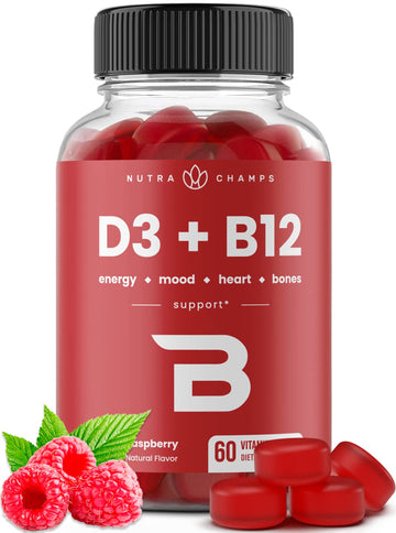 NutraChamps Vitamin D3 & B12, Methyl B12 Gummies for Adults & Kids, Enhanced with Vitamin D 3 & B9 Vitamin Folate, Natural Energy, Mood NutraChamps buy supplements canada