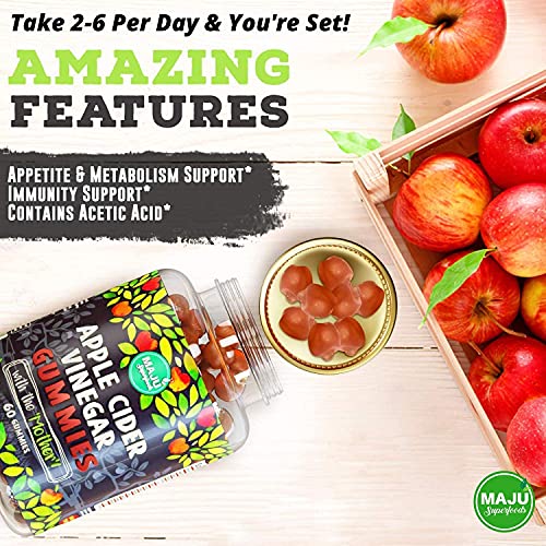 Apple Cider Vinegar Gummies with Mother - Weight Management & Detox - 2X Stronger Maju Superfoods buy supplements canada