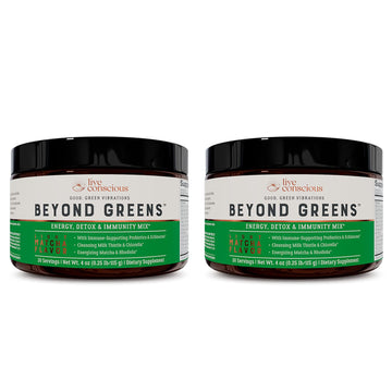 Live Conscious Beyond Greens Concentrated Superfood Powder - Matcha Flavor w/Chlorella, Echinacea, Probiotics for Immune Support & Energy - 30 Servings (2-Pack) Live Conscious buy supplements canada
