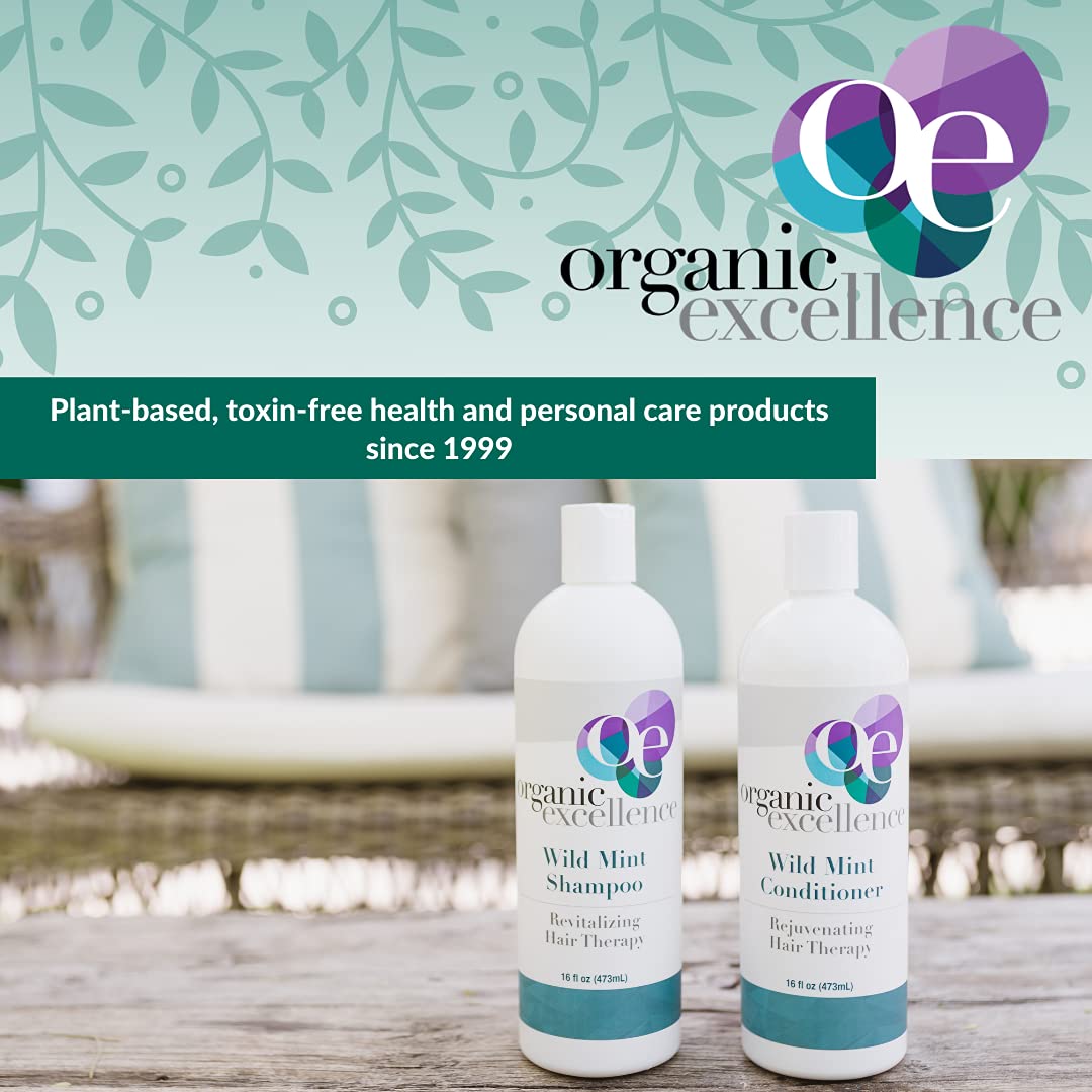 Organic Excellence Natural Organic Shampoo, Wild Mint & Rosemary, Chemical Free, Plant-Based, Toxin-Free, Cruelty-Free, Certified Herbs & Oils For Healthy Full-Bodied Hair 16 fl. oz Organic Excellence buy supplements canada