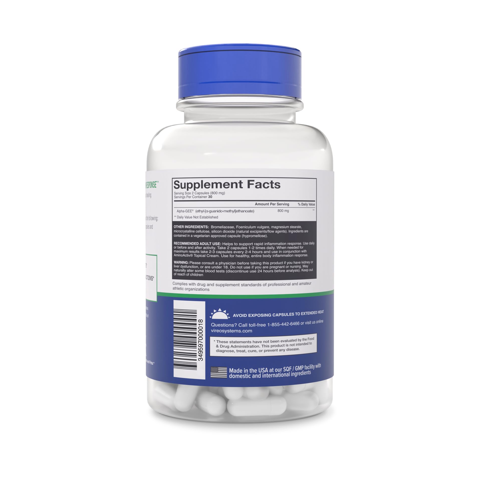 Amino Activ - Fast Holistic Support for Pain & Inflammation Caused by Activity/Exercise (180 Capsules) Amino Activ buy supplements canada