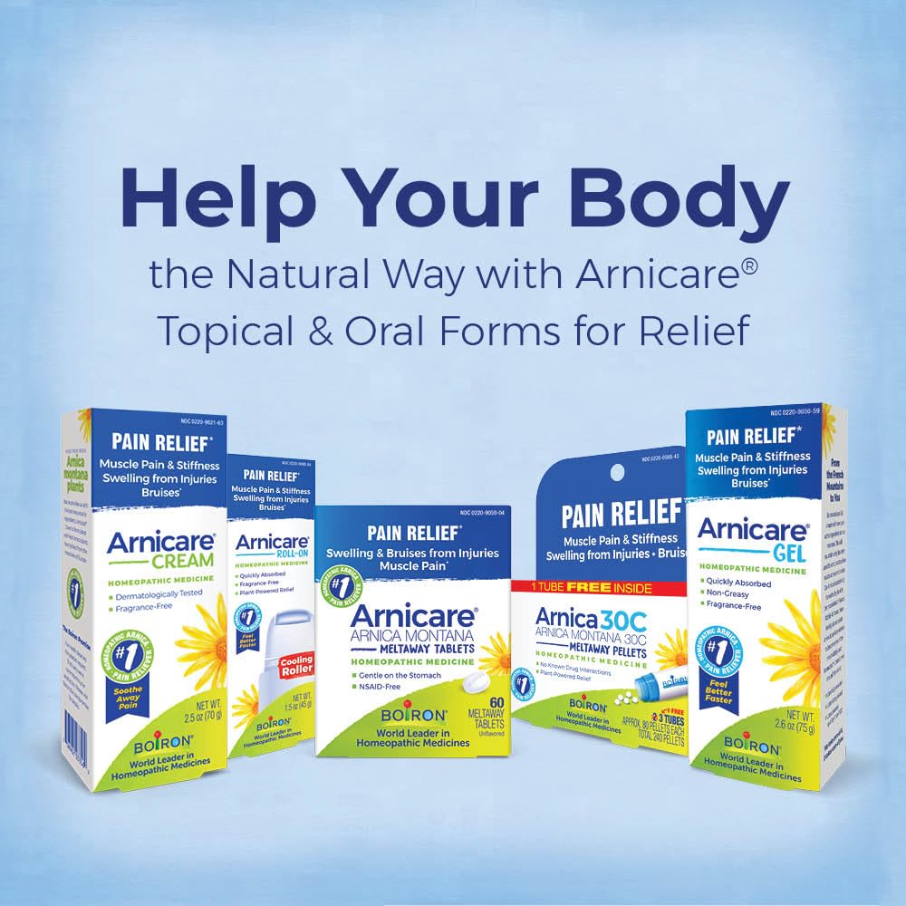 Boiron Arnicare Cream Natural Soothing Relief for Joint Pain, Muscle Pain, Swelling, Soreness, and Stiffness - Fast Absorbing and Fragrance-Free - 2.5 oz Boiron buy supplements canada