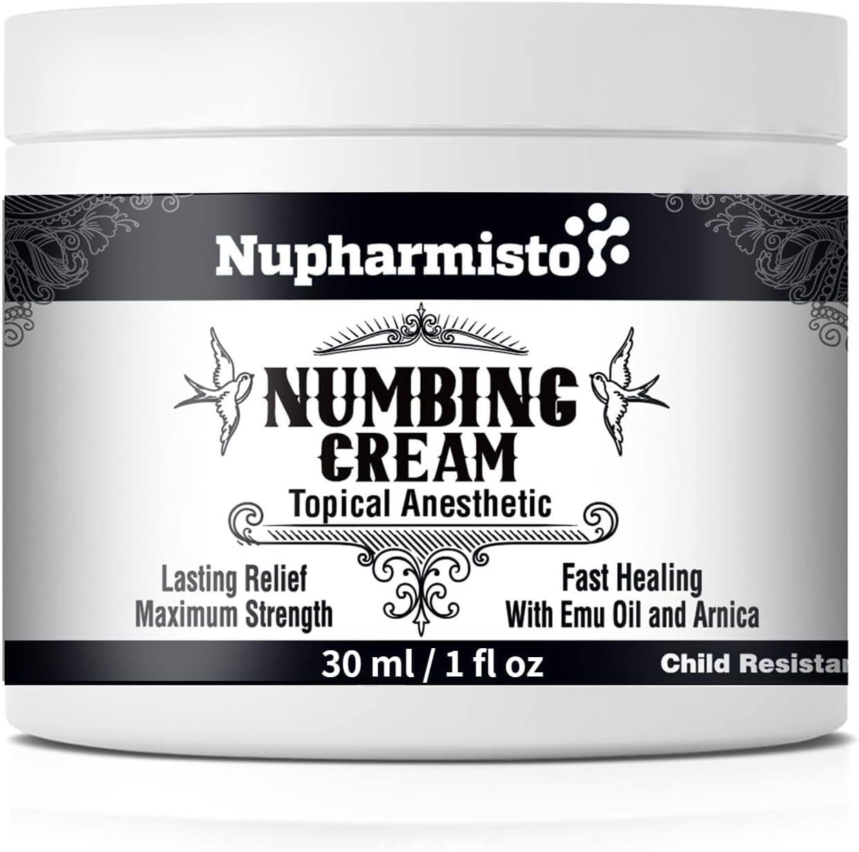 Nupharmisto Numbing Cream Maximum Strength : Long Lasting Numbing Cream with 5X Numbing - Emu Oil and Arnica 30 ml / 1 fl oz Nupharmisto buy supplements canada