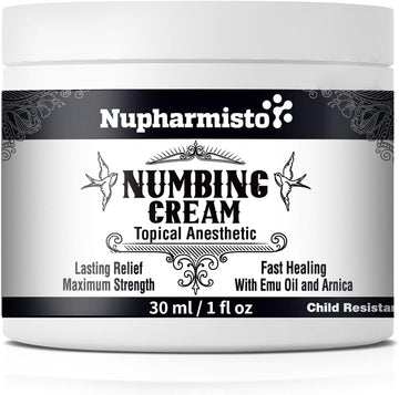 Nupharmisto Numbing Cream Maximum Strength : Long Lasting Numbing Cream with 5X Numbing - Emu Oil and Arnica 30 ml / 1 fl oz Nupharmisto buy supplements canada