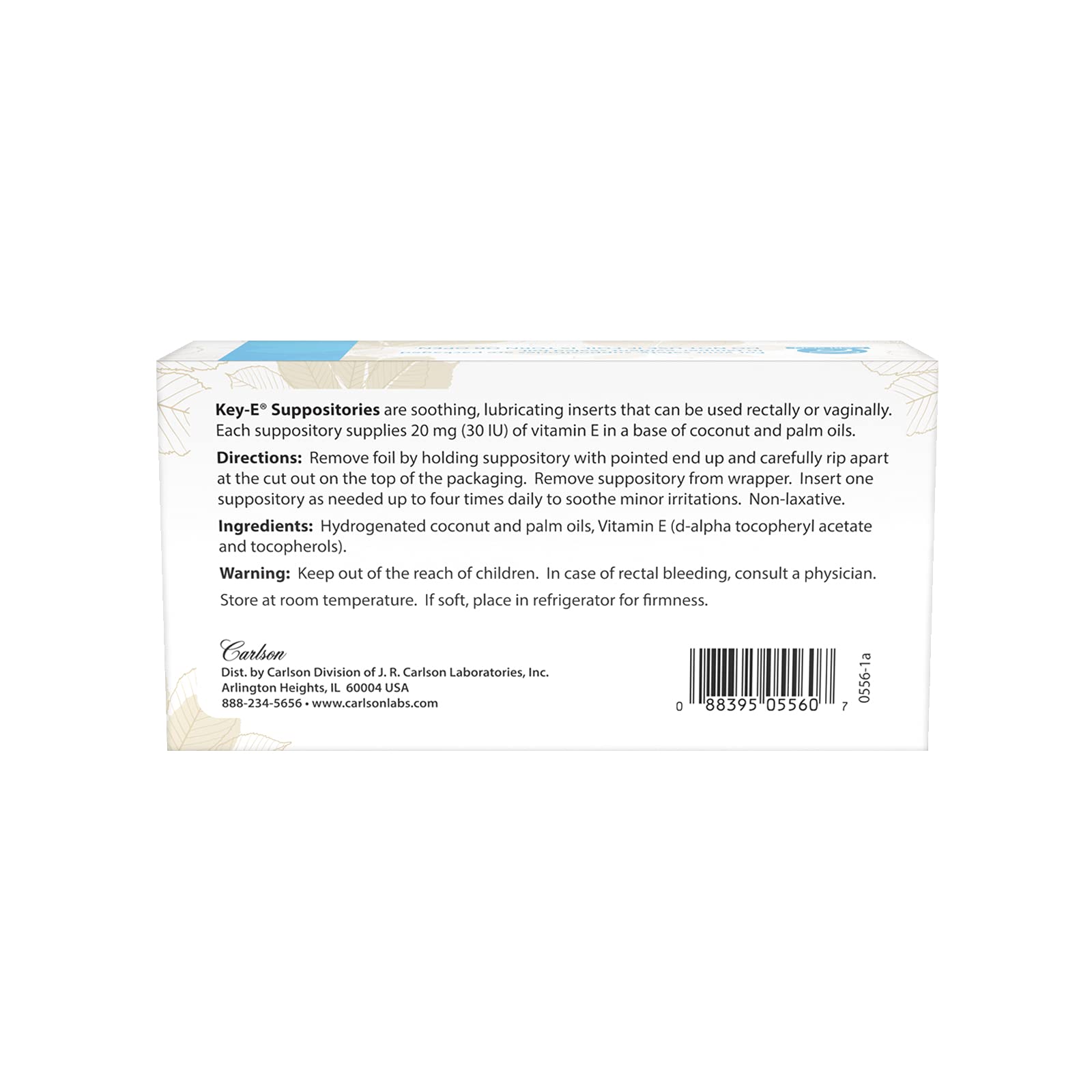 Carlson Labs Key-E Suppositories Vitamin E Soothing Inserts (2 Packages of 24 Inserts, 48Count) Carlson buy supplements canada