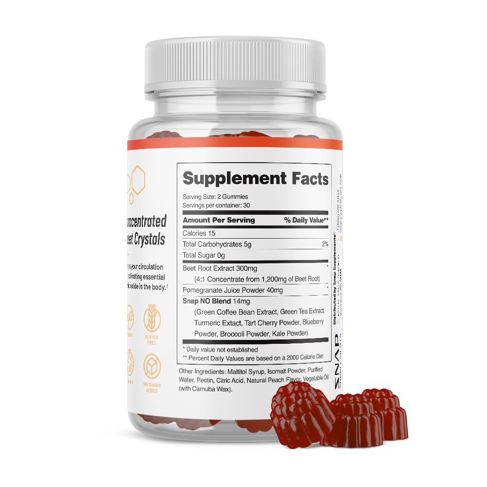 Snap Supplements Nitric Oxide Beet Root Gummies - Support Healthy Blood Circulation Snap Supplements buy supplements canada