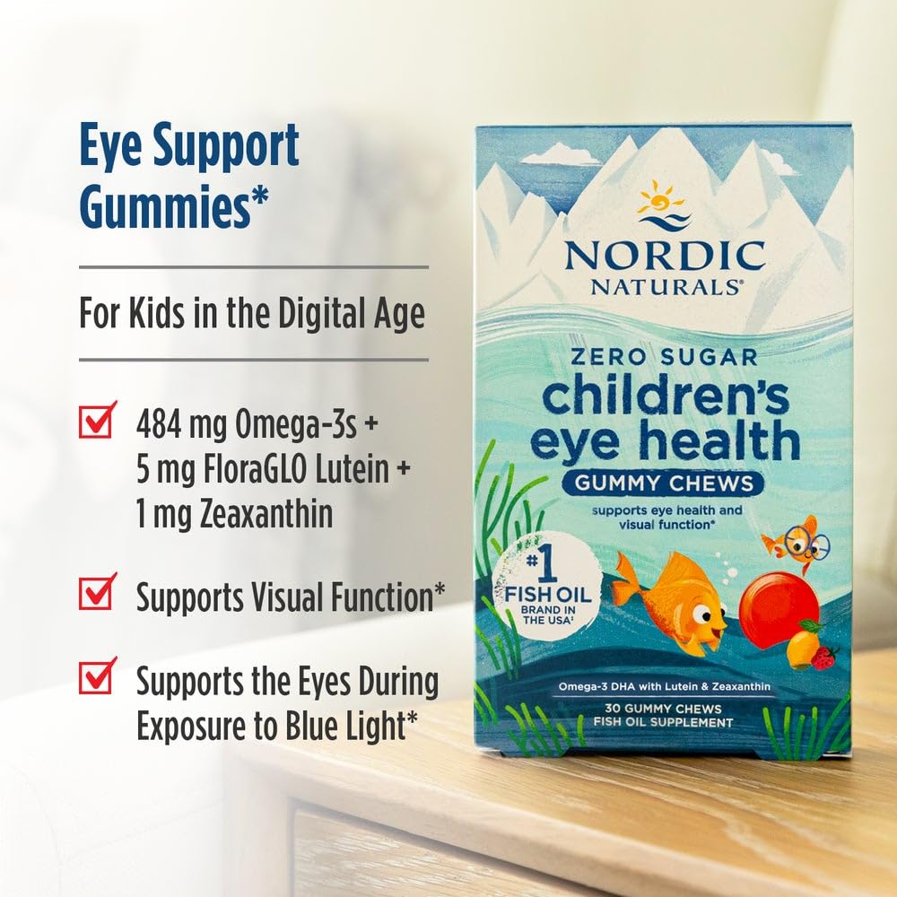 Nordic Naturals Children’s Eye Health Gummies, Strawberry Lemonade - 30 Gummies for Kids - 484 mg Total Omega-3s DHA, Lutein & Zeaxanthin - Brain Health, Antioxidant Support, Non-GMO - 30 Servings Nordic Naturals buy supplements canada