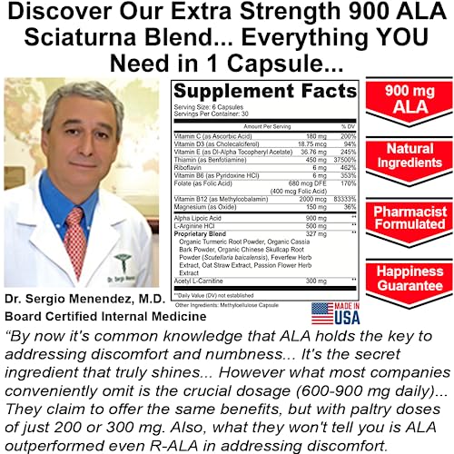 Sciatica Supplement with 900 mg Alpha Lipoic Acid - Sciatic Nerve Support Nuturna buy supplements canada