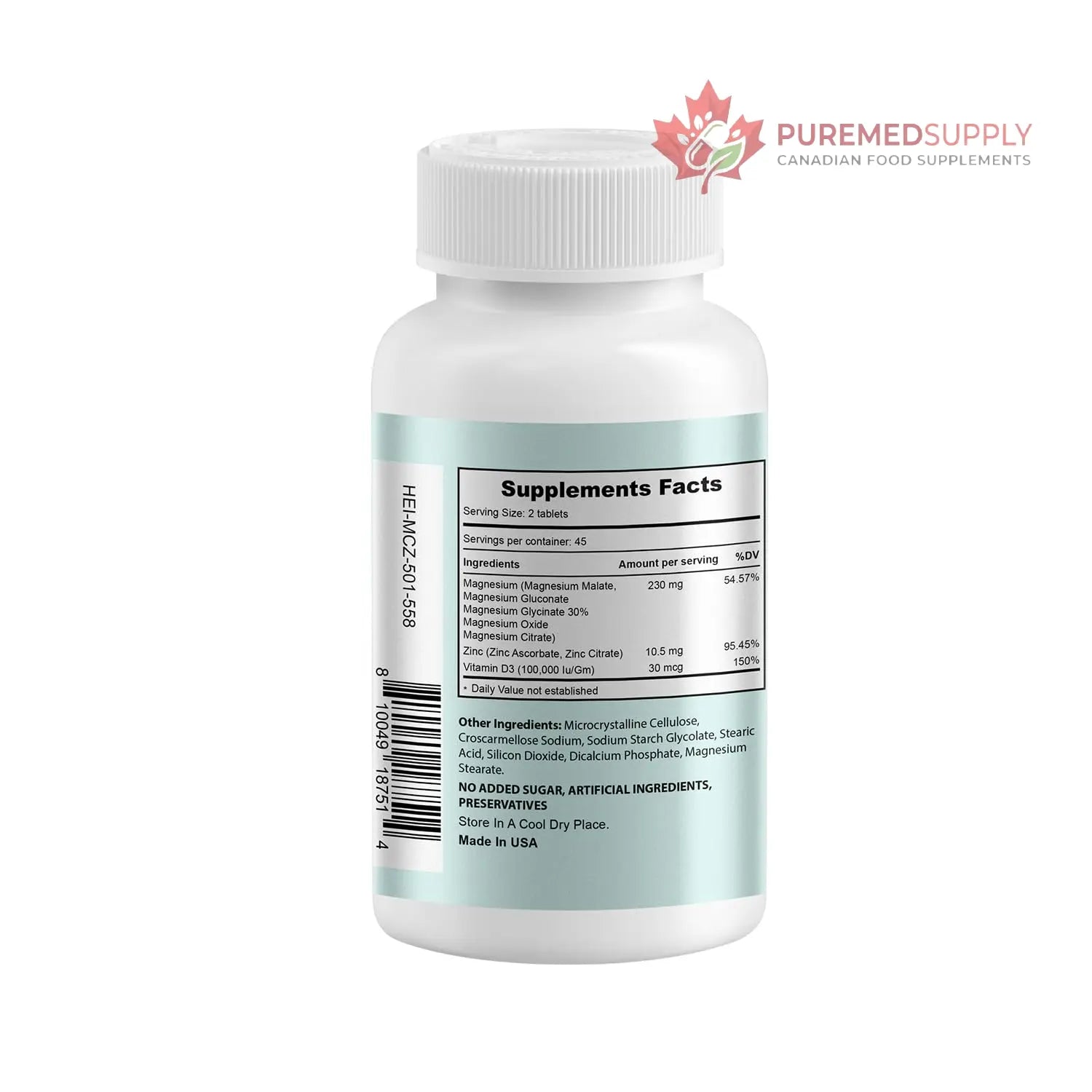 Heivy Magnesium Complex, Magnesium Glycinate, Citrate, Malate, Oxide, Gluconate with Zinc and Vitamin D3, Magnesium Supplement for Muscle, Nerve, Heart, Bone Support, High Absorption, 90 Tablets Heivy buy supplements canada