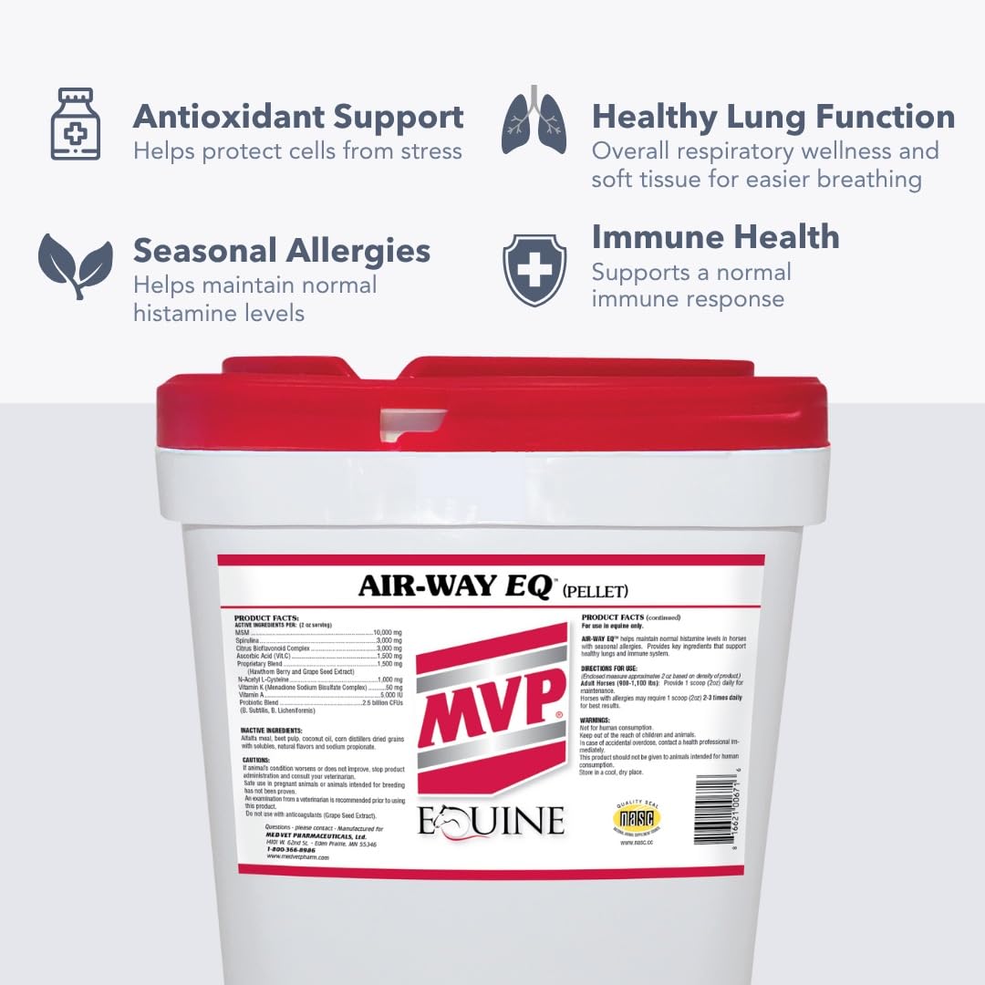 MVP Air-Way EQ Supports Healthy Lung Function and Seasonal Allergy Support in Horses, 5lb - 40 Servings MVP buy supplements canada