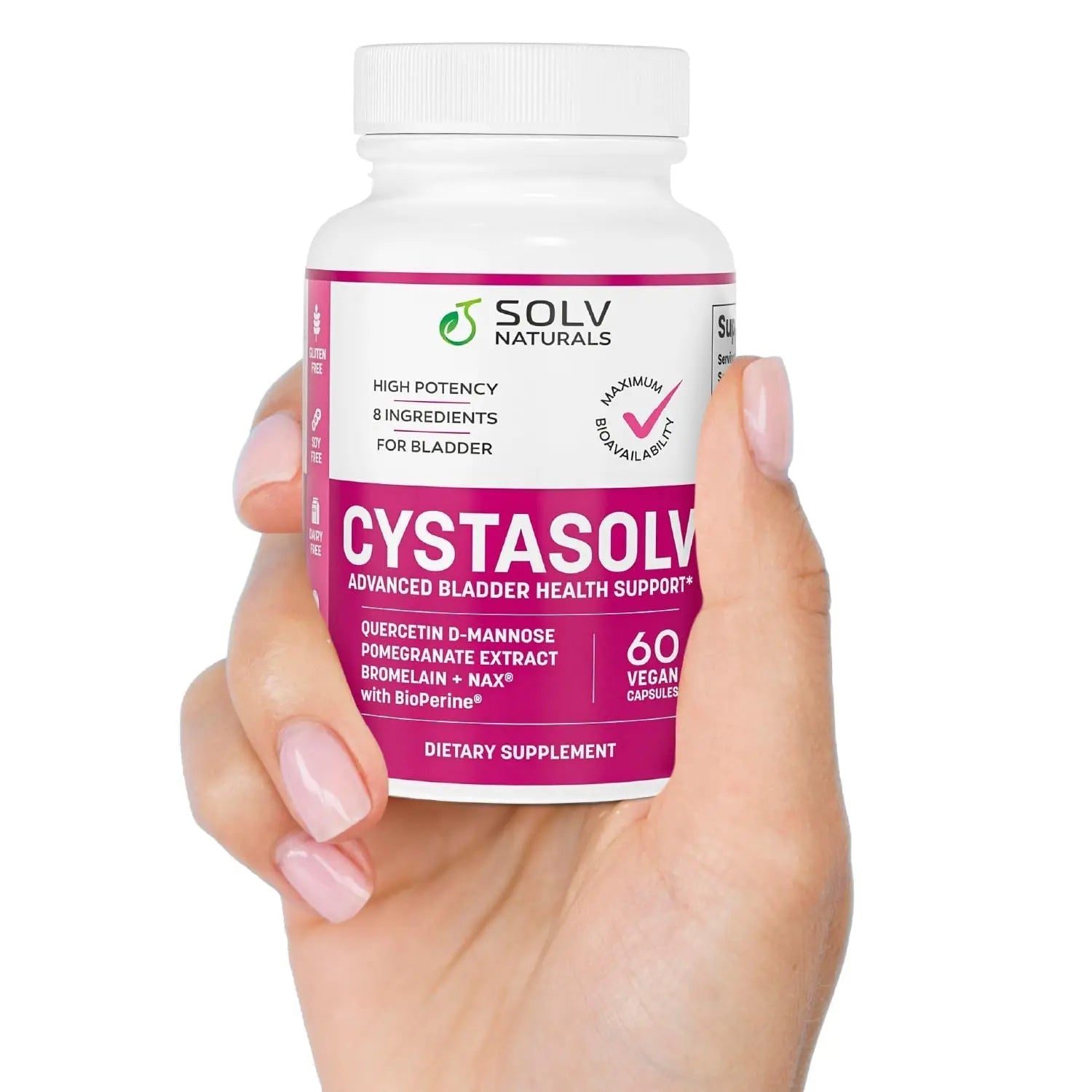 SOLV NATURALS CYSTASOLV Bladder & Pelvic Discomfort Formula - Enjoy Less Urgency & Flares* with Daily IC/BPS UTI Support – Premium Bladder & Urinary Support for Women & Men - 60 Vegan Capsules SOLV NATURALS buy supplements canada