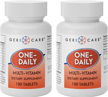 GeriCare One-Daily Multi-Vitamin Tablet, 100 Count Adult Multivitamin Supplement | Easy-to-Take Dietary Supplement with Vitamins A, C, D3, B, Calcium GeriCare buy supplements canada