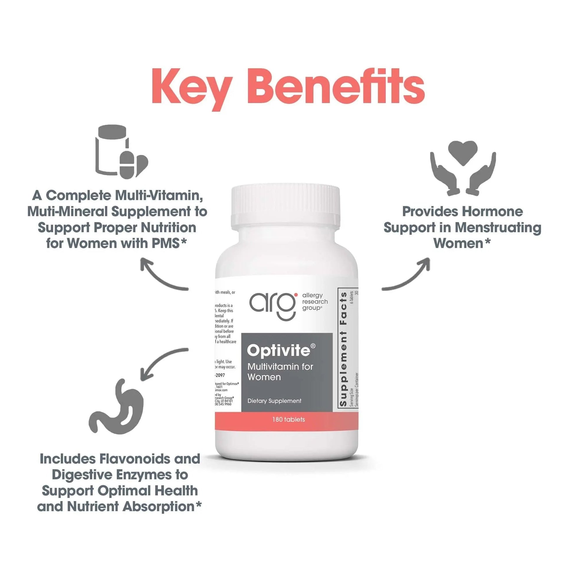 Optimox Optivite - PMS Support Supplement for Women, Period Multivitamin for Hormone Balance with Vitamin B6 & Iron, Hormone Support Vitamin - 180 Tablets Optimox buy supplements canada