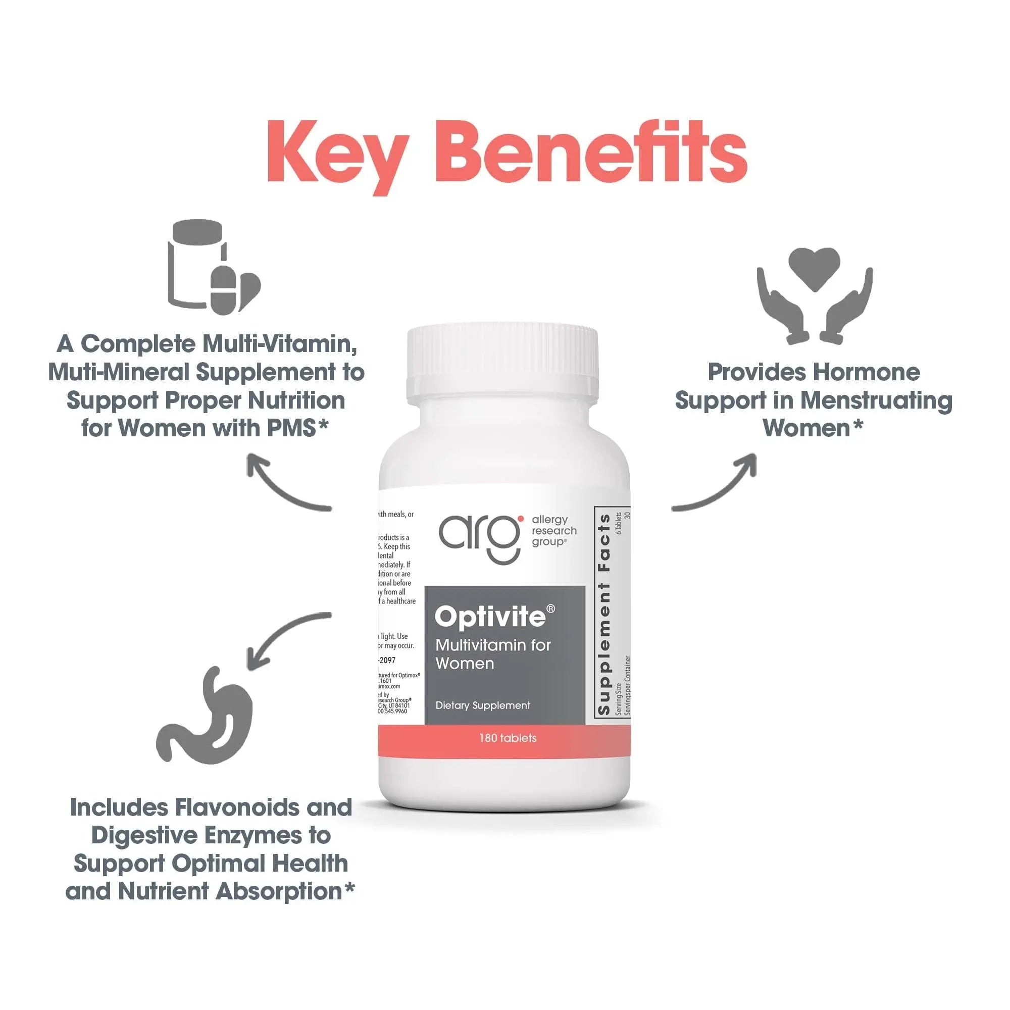 Optimox Optivite - PMS Support Supplement for Women, Period Multivitamin for Hormone Balance with Vitamin B6 & Iron, Hormone Support Vitamin - 180 Tablets Optimox buy supplements canada