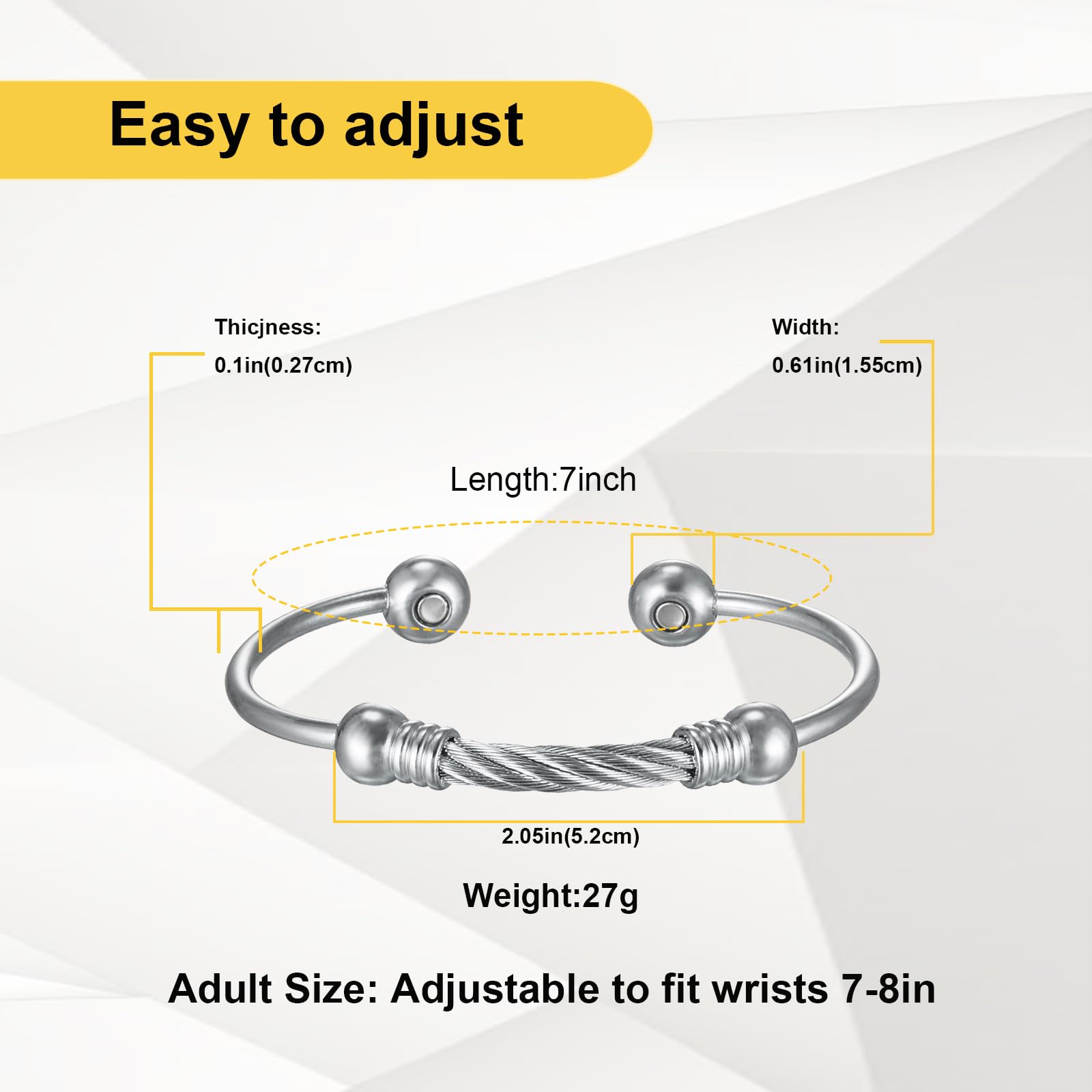 EnerMagiX Magnetic Bracelet for Women for Arthritis and Joint,Twisted Cable Stainless Steel Bangle EnerMagiX buy supplements canada