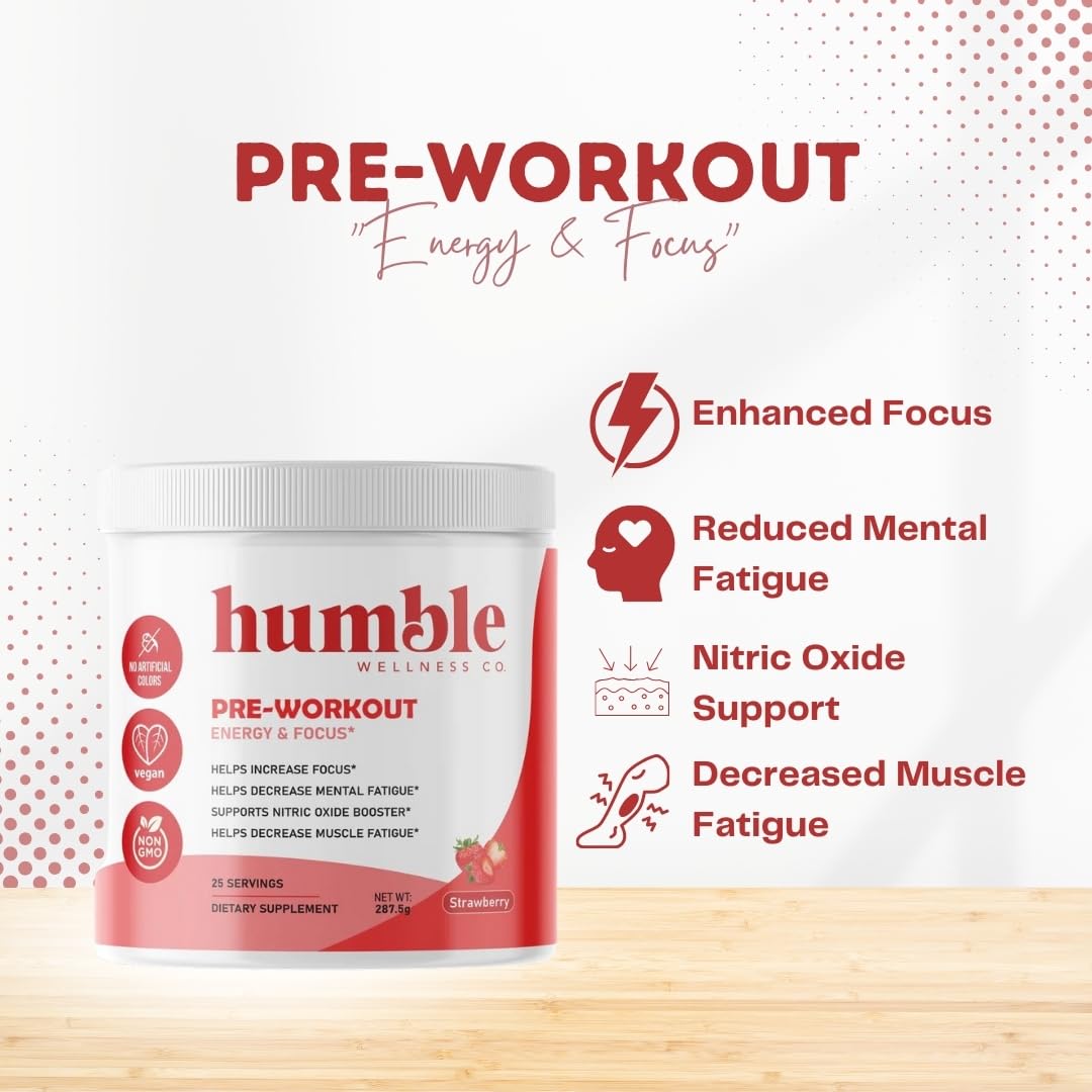 Humble Wellness Pre-Workout: Increase Focus, Decrease Mental Fatigue, Supports Nitric Humble Wellness buy supplements canada