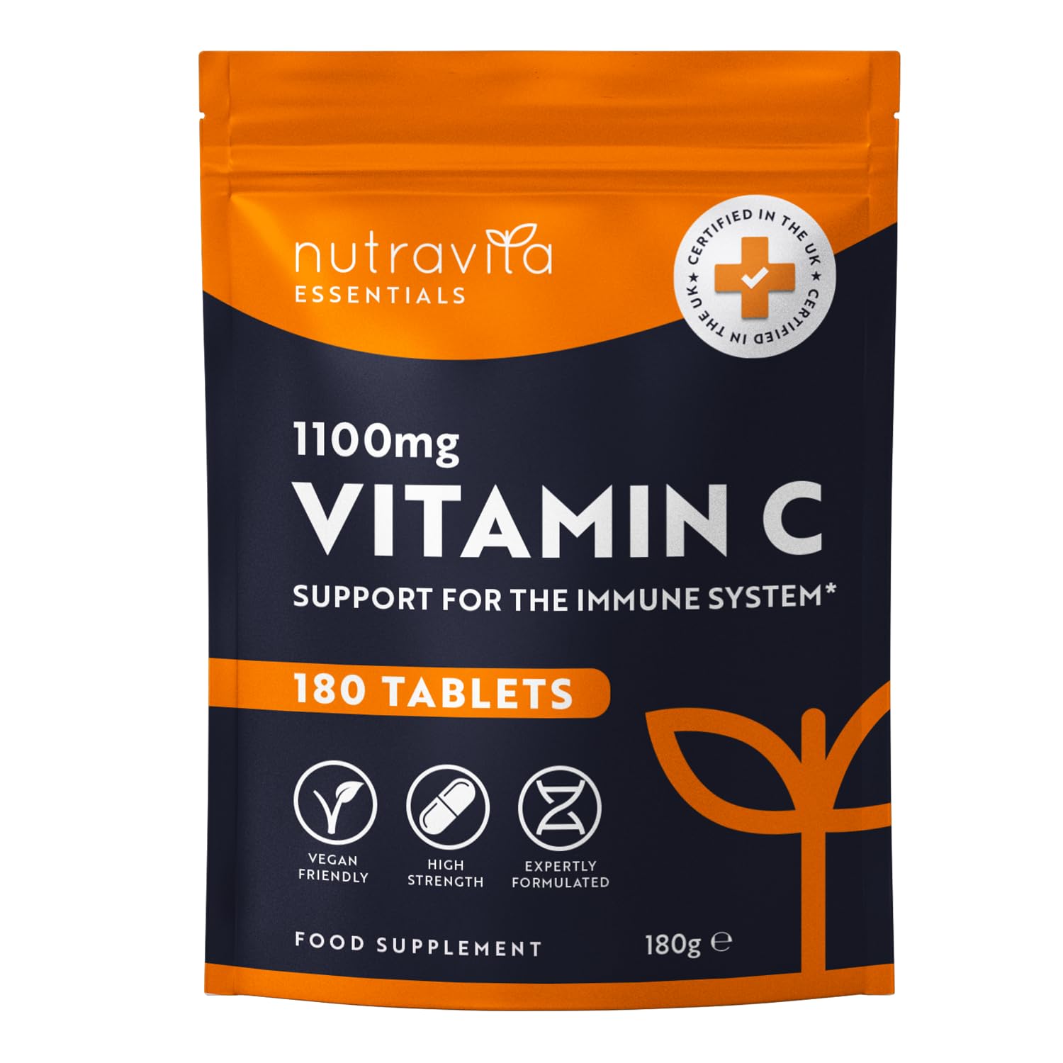 Vitamin C Tablets 1100mg – 180 Premium Vegan and Vegetarian Tablets – 3 Month Supply Nutravita buy supplements canada