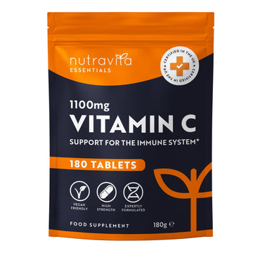 Vitamin C Tablets 1100mg – 180 Premium Vegan and Vegetarian Tablets – 3 Month Supply Nutravita buy supplements canada