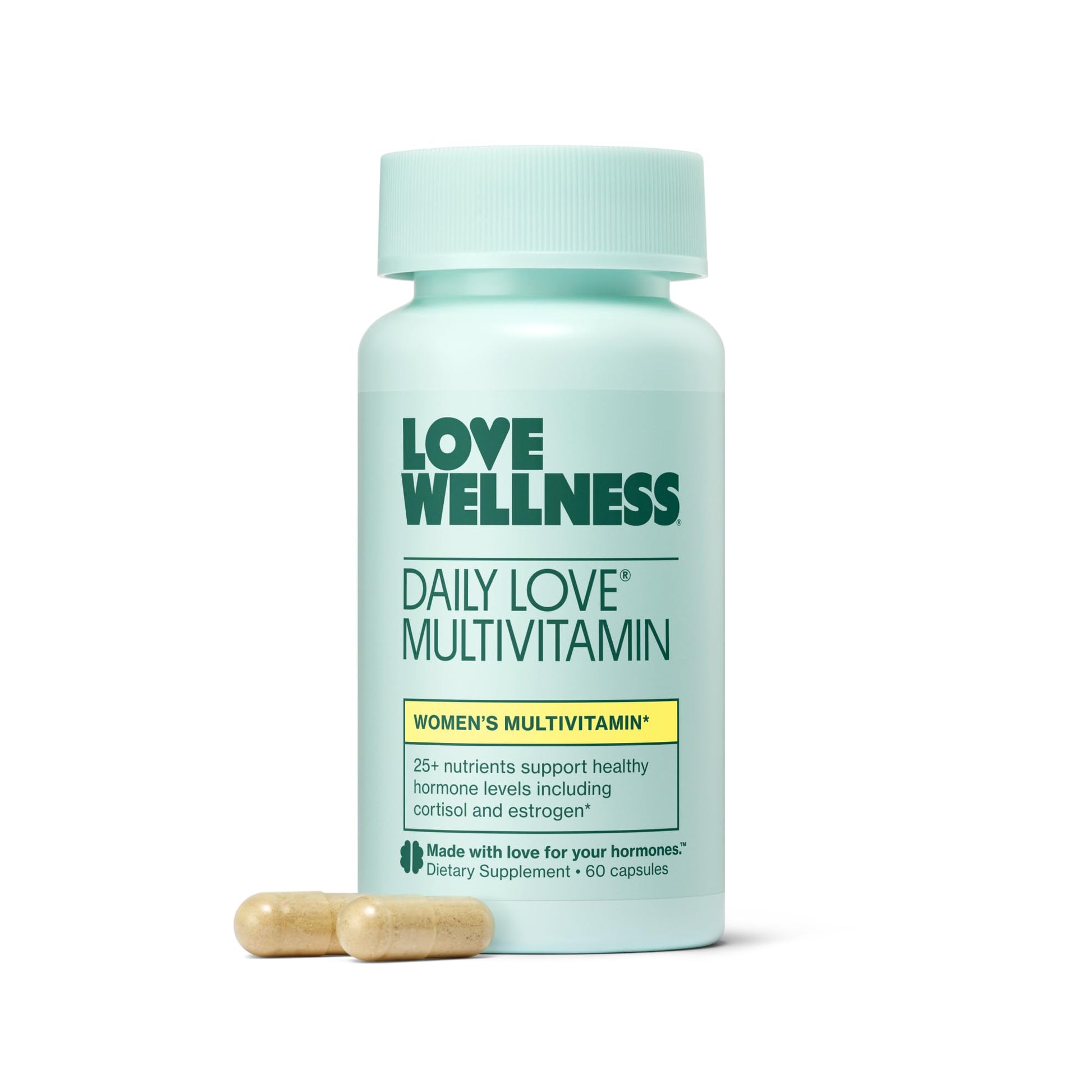 Love Wellness Daily Love Multivitamin for Women | Supports Energy, Cortisol, Immune Health, Stress Relief, & PMS | Complete with Vitamin D, C, Iron, Calcium, Zinc, & Biotin, Magnesium | 60 Count Love Wellness buy supplements canada