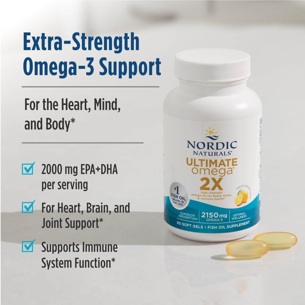 Nordic Naturals Ultimate Omega 2X, Lemon Flavor - 90 Soft Gels - 2150 mg Omega- High-Potency Omega-3 Fish Oil with EPA & DHA - Promotes Brain & Heart Health - Non-GMO - 45 Servings Nordic Naturals buy supplements canada
