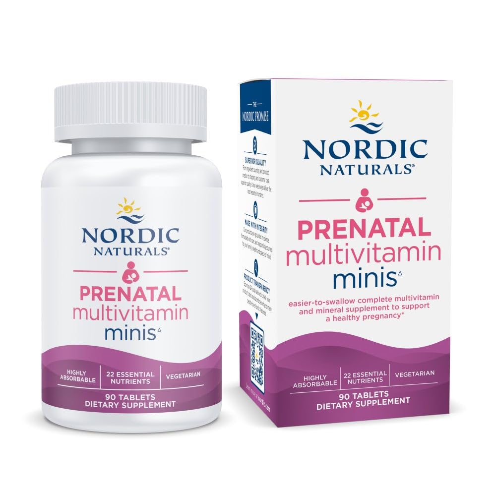 Nordic Naturals Vegetarian Prenatal Multivitamin Minis - 90 Easy to Swallow Tablets - Highly Absorbable Multivitamin and Mineral Supplement to Support Pregnancy - Non-GMO, 30 Servings Nordic Naturals buy supplements canada
