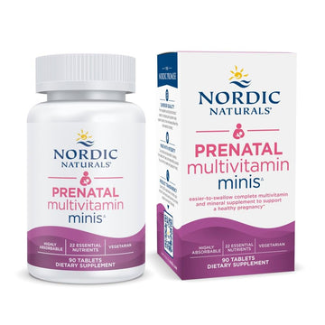 Nordic Naturals Vegetarian Prenatal Multivitamin Minis - 90 Easy to Swallow Tablets - Highly Absorbable Multivitamin and Mineral Supplement to Support Pregnancy - Non-GMO, 30 Servings Nordic Naturals buy supplements canada