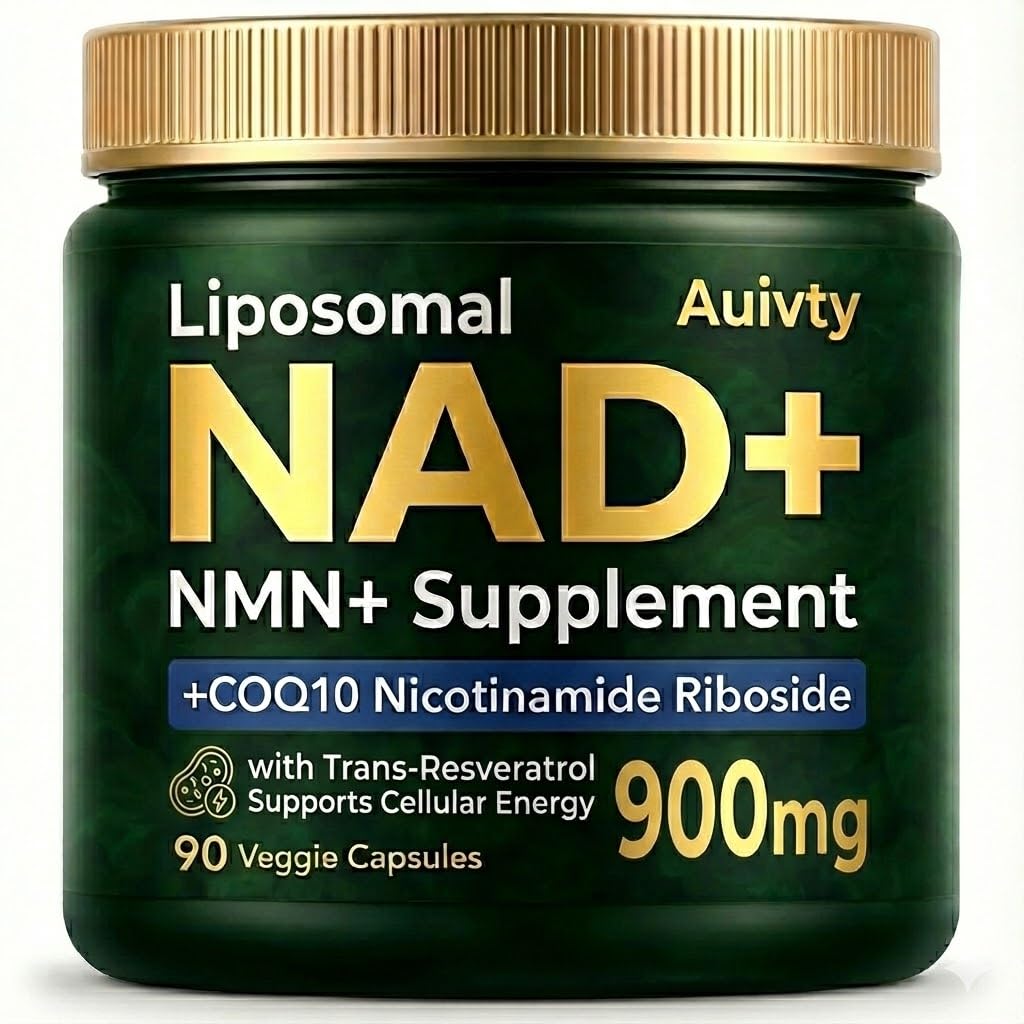 Auivty Liposomal NAD+ NMN Supplement with COQ10, Nicotinamide Riboside, Trans-Resveratrol, 900mg, 90 Veggie Capsules Auivty buy supplements canada