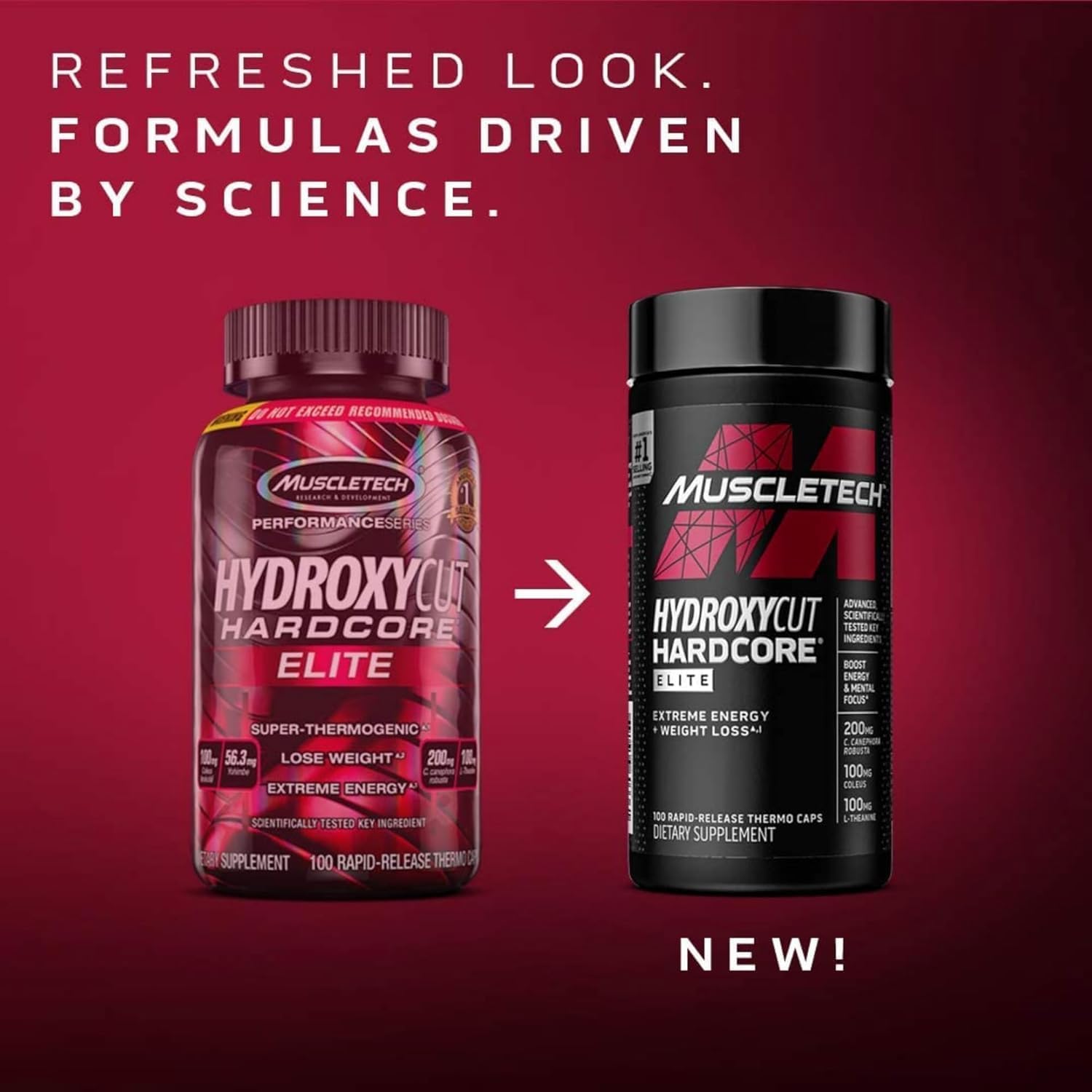 Hydroxycut Hardcore Elite - 100 Rapid-Release Thermo Caps - Energy & Focus - for Men & Women - 50 Servings (Pack of 2) Hydroxycut buy supplements canada