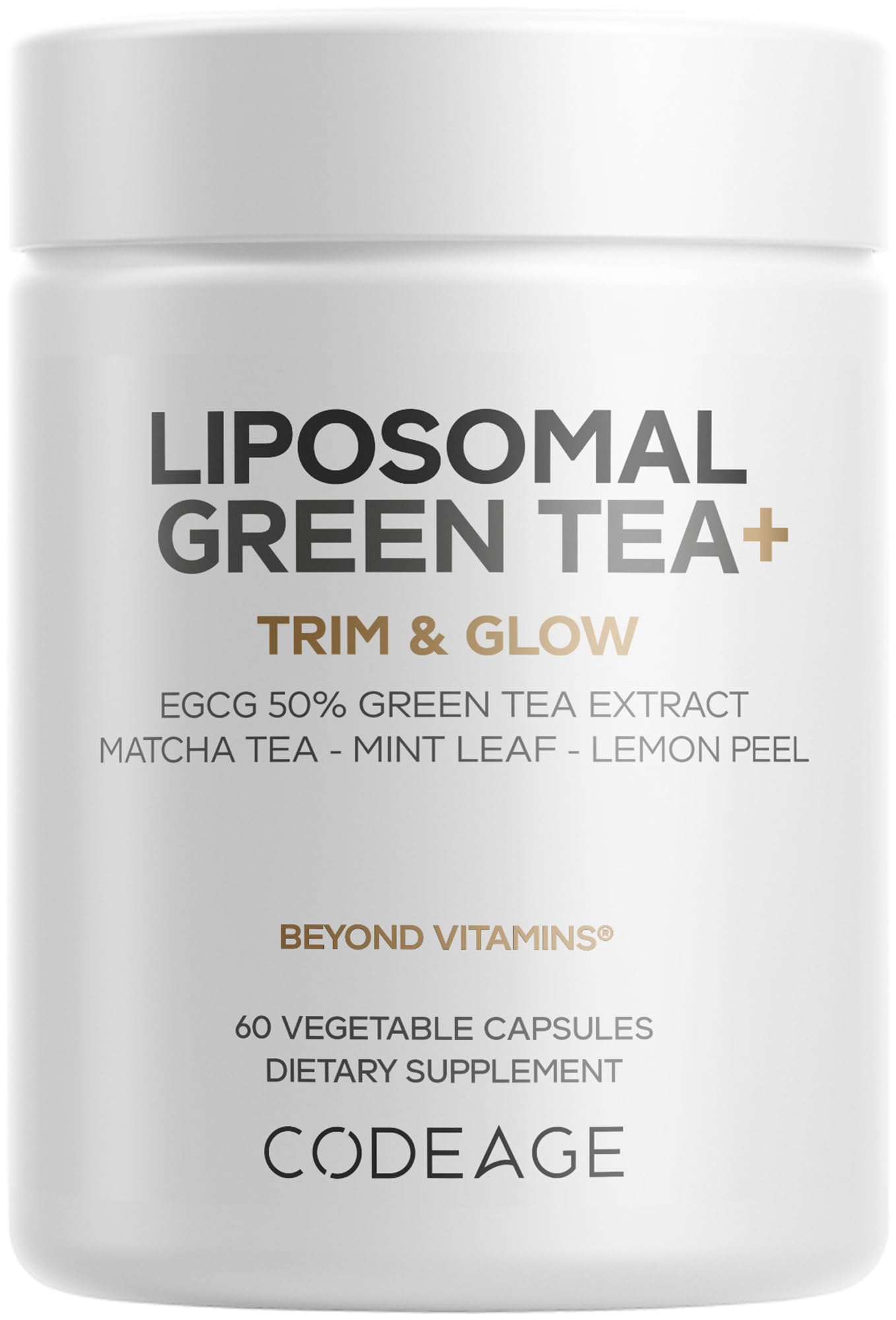 Codeage Liposomal Green Tea+ EGCG 50% Green Tea Extract, Organic Matcha Green Powder, Peppermint Leaf, Lemon Peel, Liposomal Delivery - Vegan Pils Supplement - Non-GMO - 60 Capsules Codeage buy supplements canada
